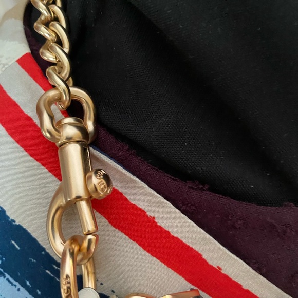 Coach Teri with heart print gold pink hearts cream clutch crossbody small bag - Picture 8 of 10